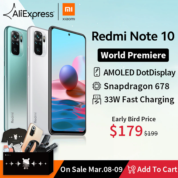 Глобальные Redmi Note 10 и Redmi Note 10 Pro уже появились на AliExpress со скидками, ориентировочные цены в России